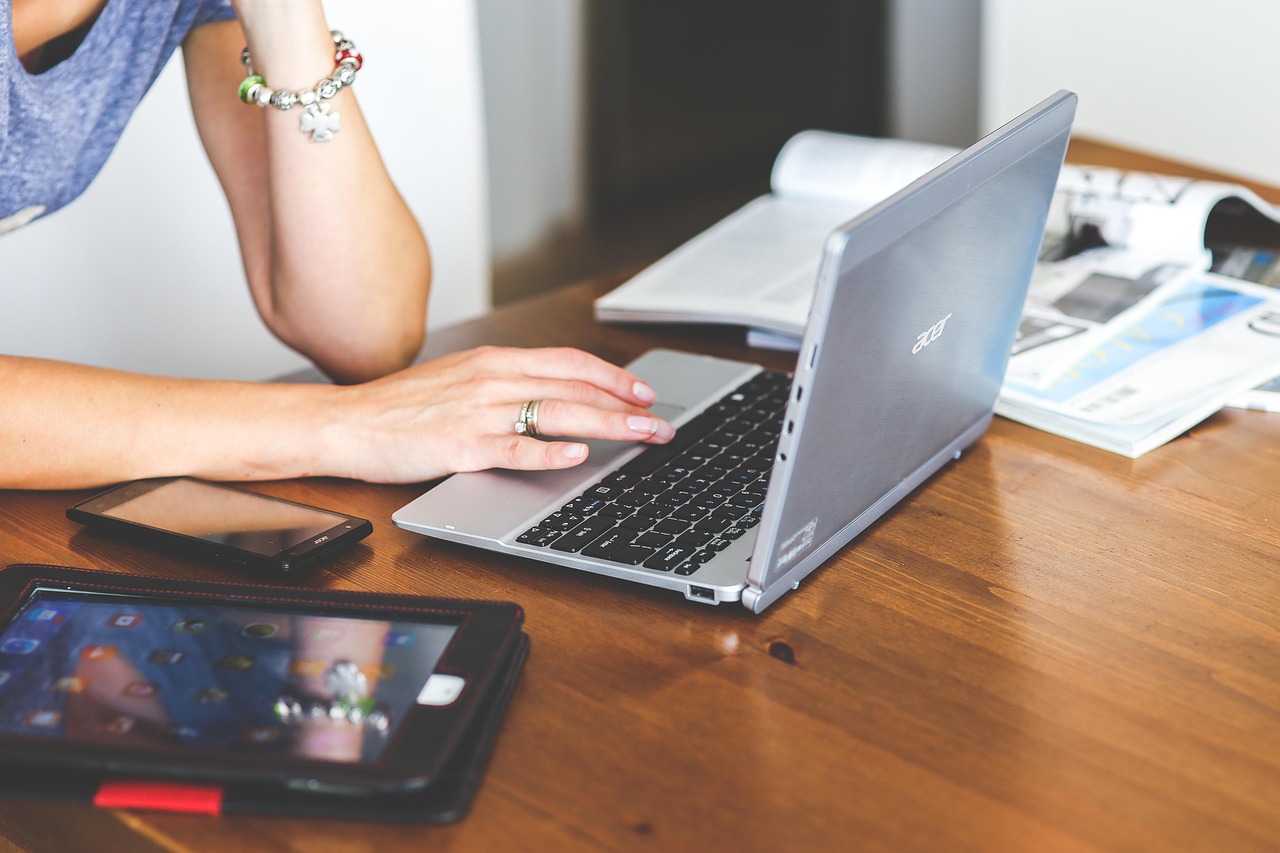 Technology, laptop, keyboard — Grow up your business by using Instagram as a promotion platform