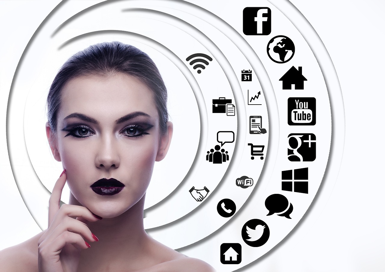 Woman, face, head — The significance of Social Networking